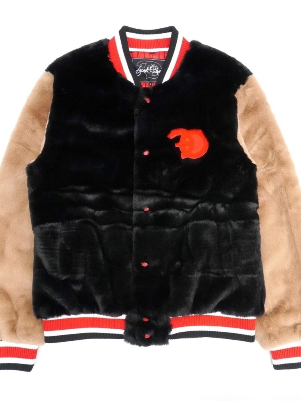 Frost Original F1010 Men’s Size S Marc Rabbit Fur Varsity Jacket Black
